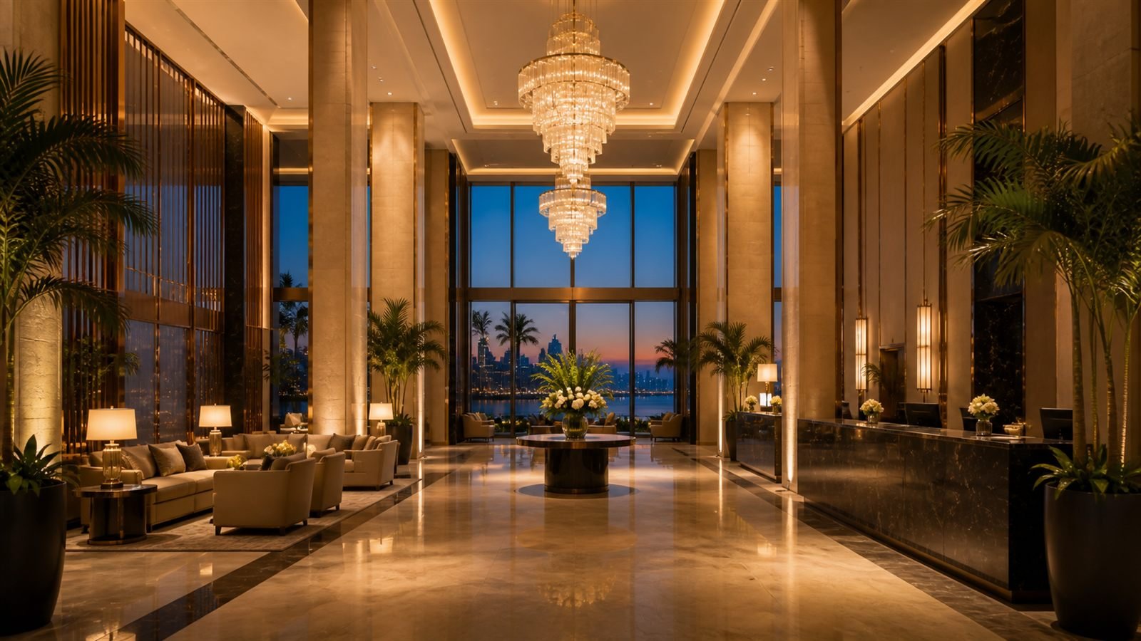The grand lobby of 5-Star Hotel